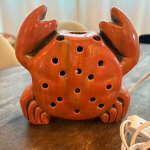 LAMP Desk Accent CRAB Porcelain Lamp! Orange. Excellent condition!